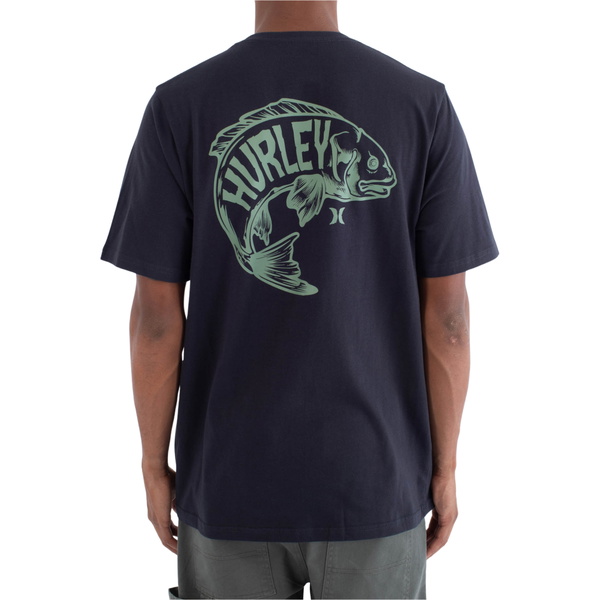 2026 Hurley Mens Printing Press Serrot Short Sleeve T-Shirt MTSEUED0031 - Obsidian